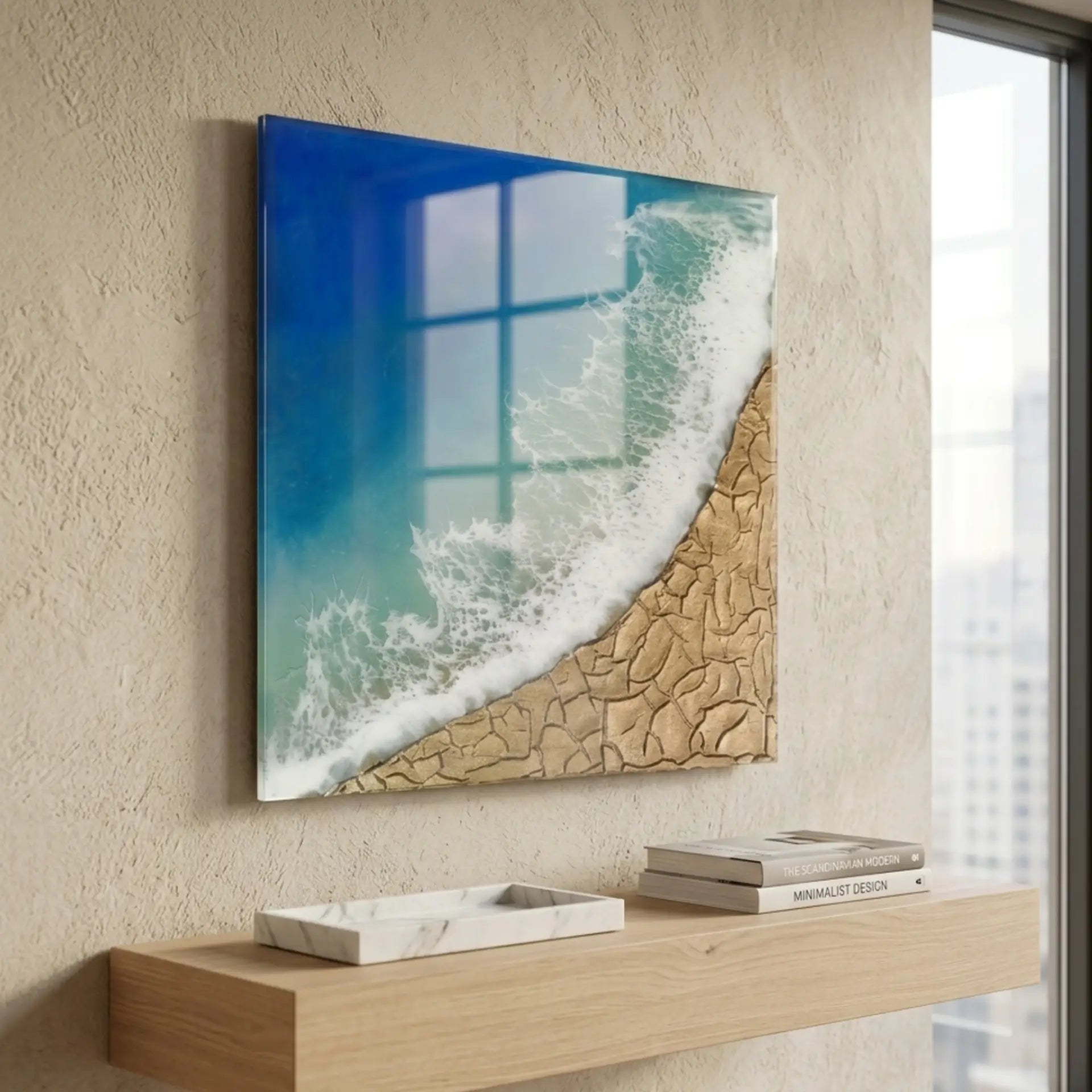 "Breaking in Brightness" I Original Kunstwerk I Epoxidharz auf Holz I 48 x 48 cm