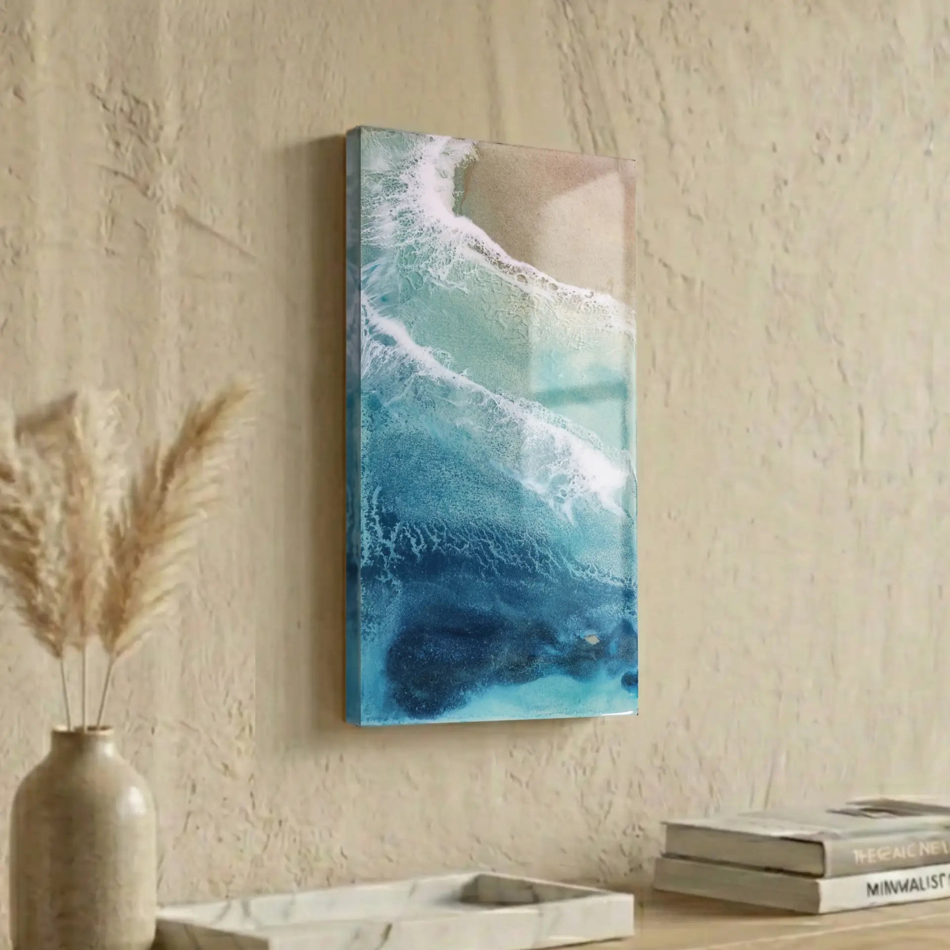"Plain Peace" I Original Kunstwerk I Epoxidharz auf Holz I 18 x 33 cm