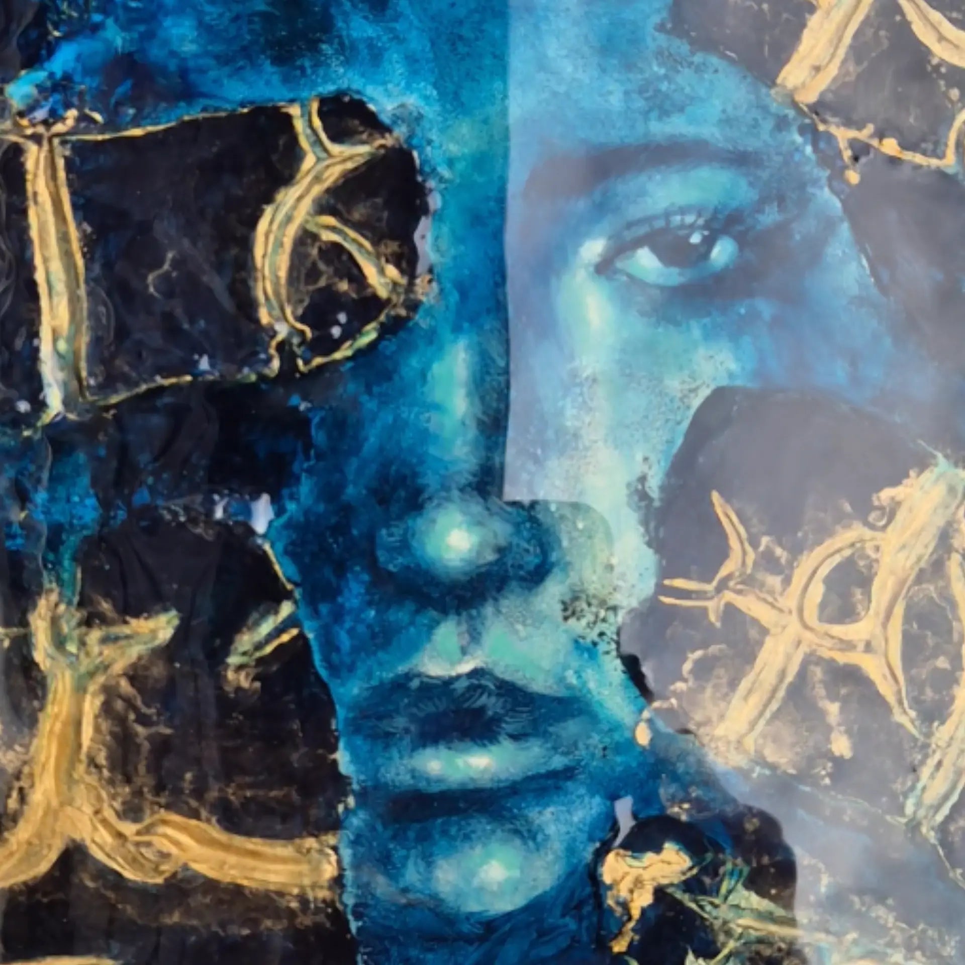 "Calypso" I Original Kunstwerk I Epoxy auf Holz I 34 x 39 cm