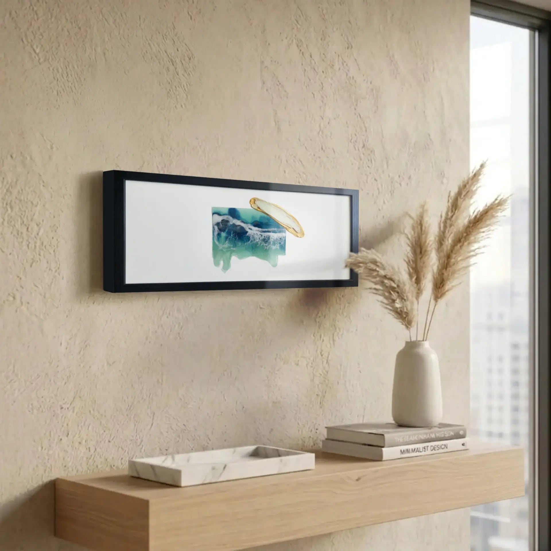 "Freedom in a Box" I Original Kunstwerk I Epoxidharz auf Holz, gerahmt I 51 x23 cm