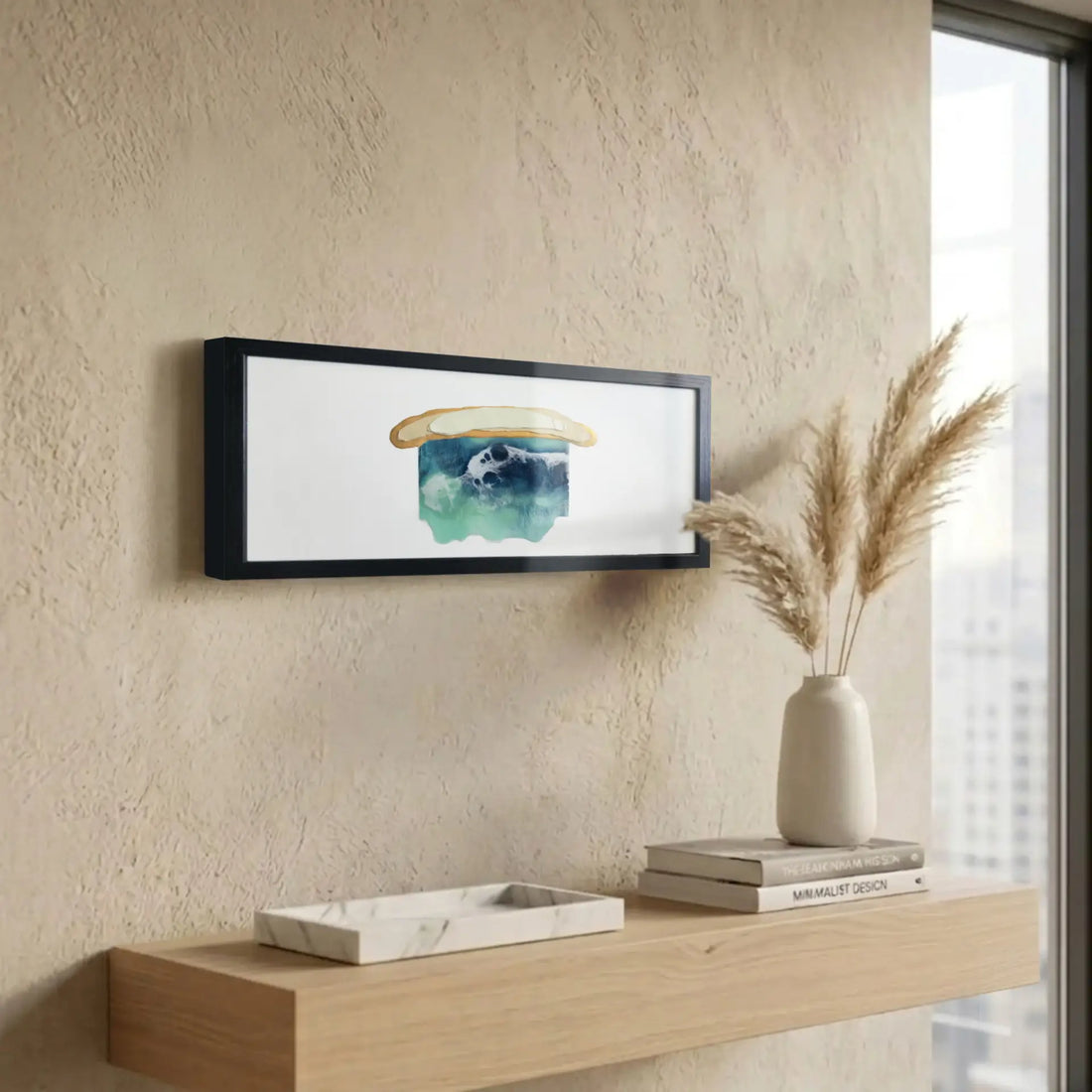 "Purpose in a Box" I Original Kunstwerk I Epoxidharz auf Holz, gerahmt I 51 x23 cm