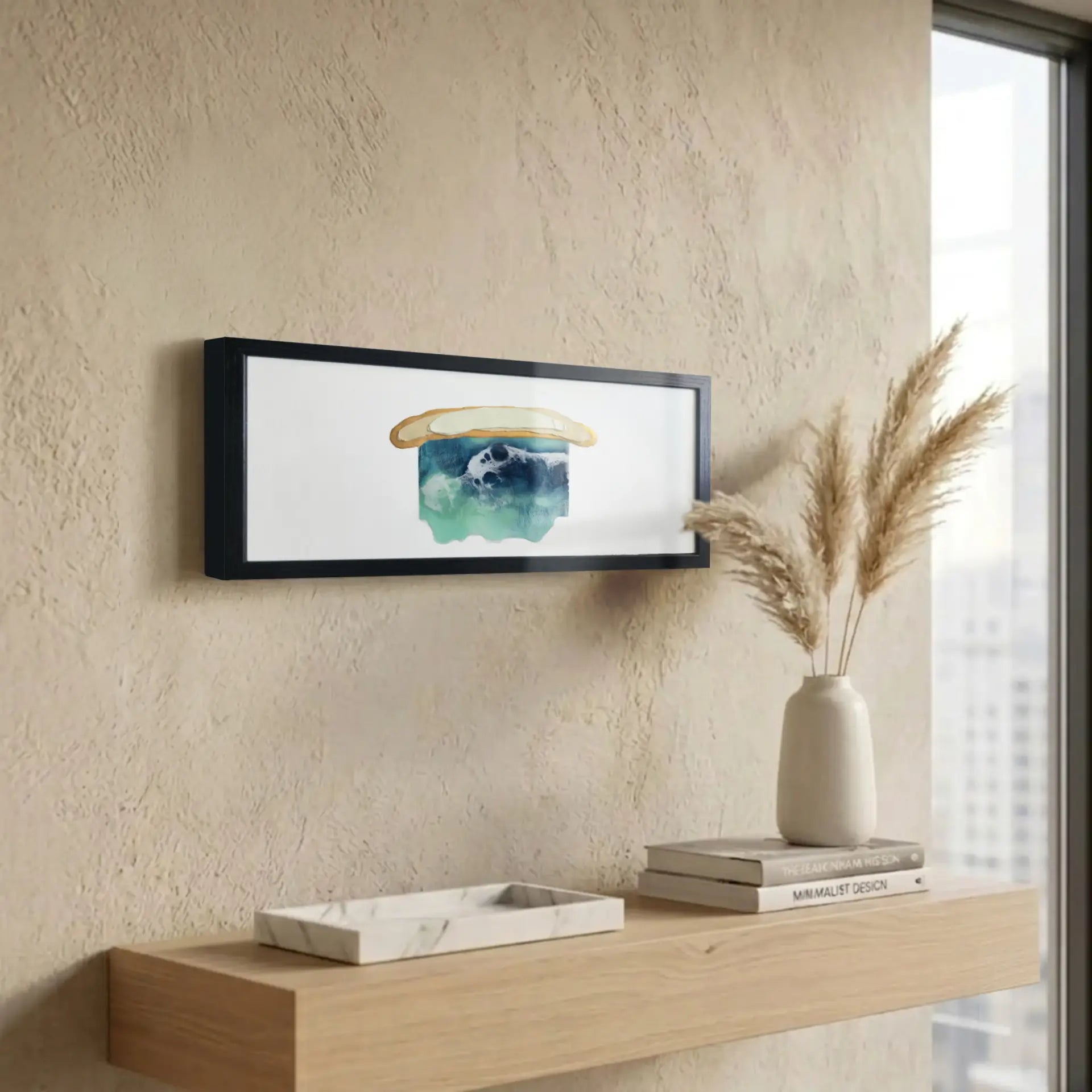 "Purpose in a Box" I Original Kunstwerk I Epoxidharz auf Holz, gerahmt I 51 x23 cm